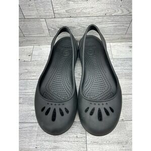 Crocs Black Kadee Slingback Flats Ballerina Slip on‎ Shoes Women's Size 6